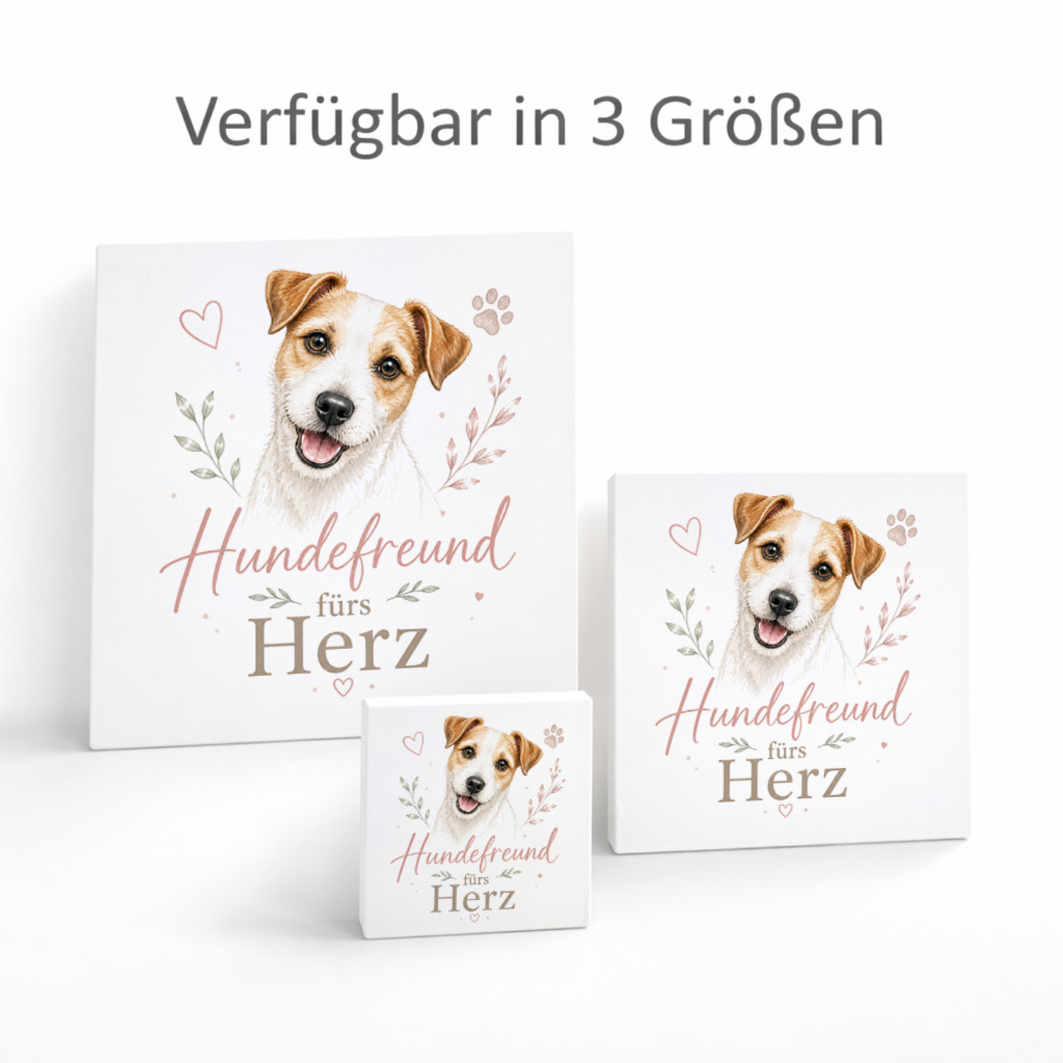 Holzbild in 15x15 cm Hundefreund fürs Herz - Hundespruch – Ansicht 8