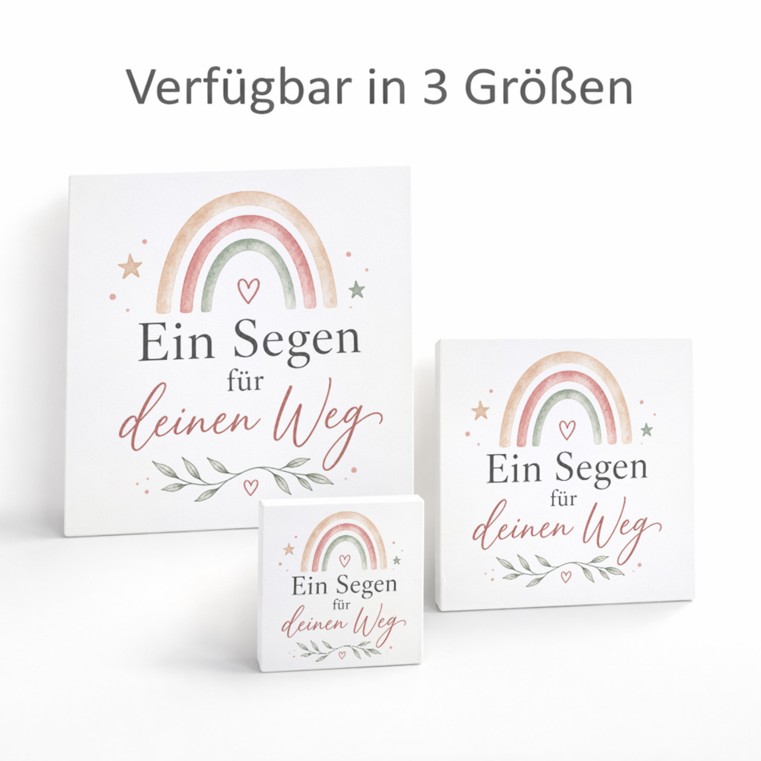 Holzbild in 15x15 cm Ein Segen für deinen Weg - Regenbogen – Ansicht 8