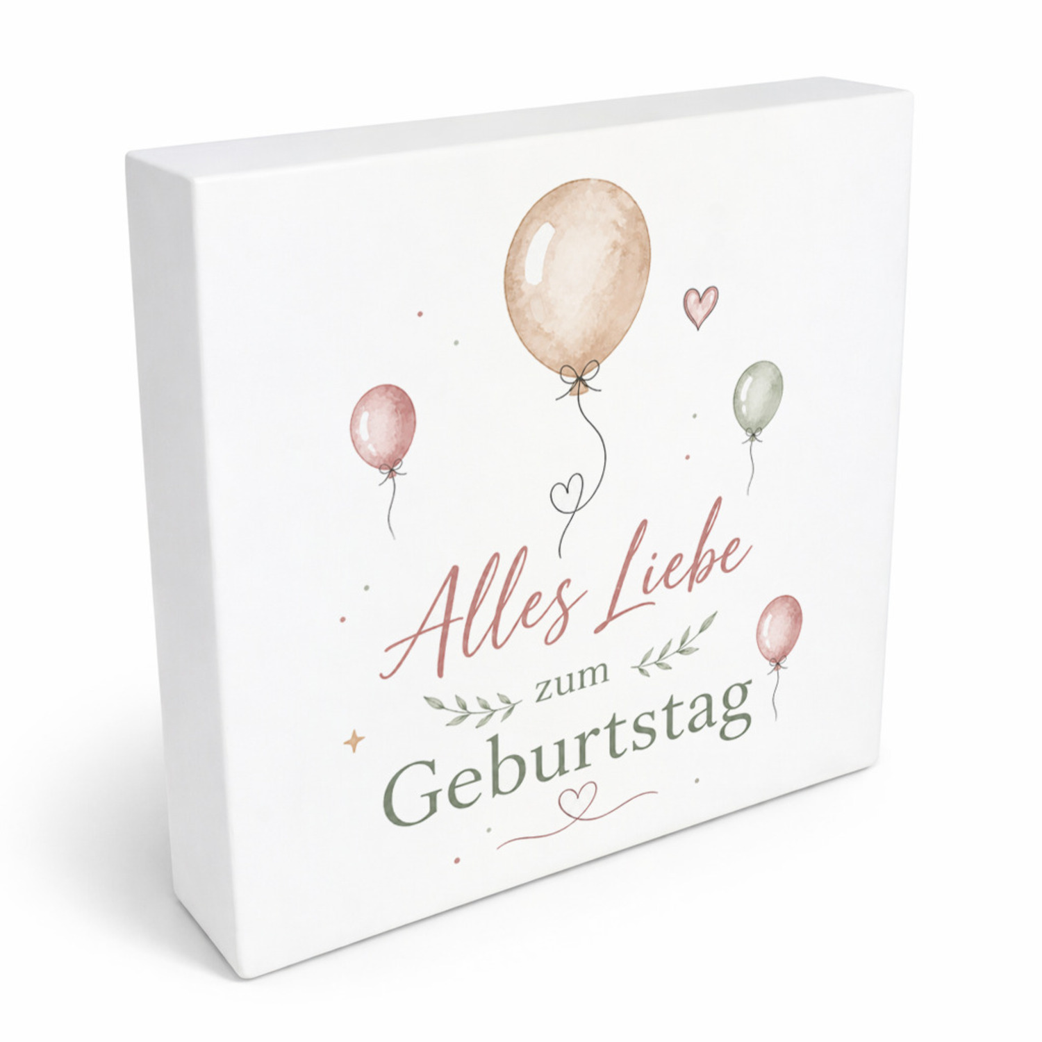 Holzbild in 20x20 cm Alles Liebe zum Geburtstag - Ballons