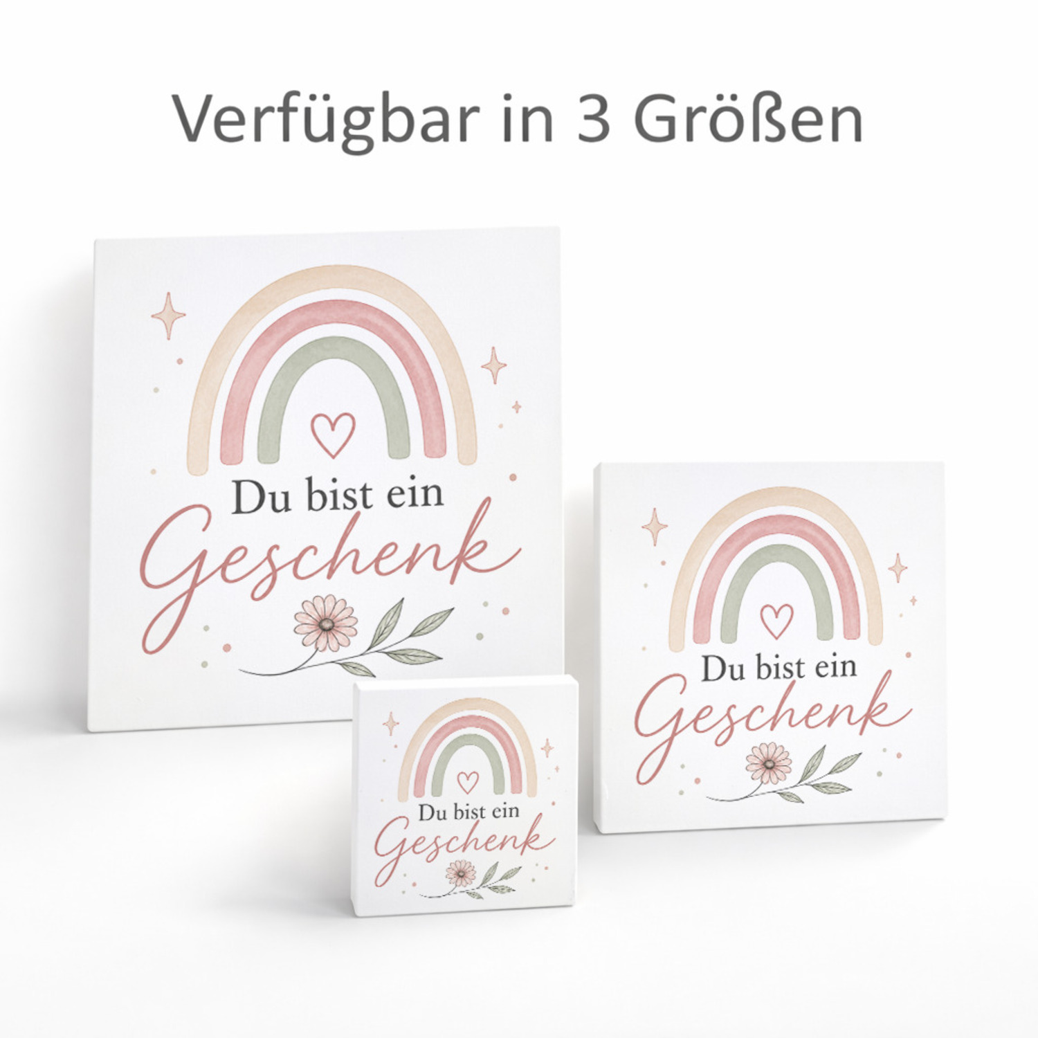 Holzbild in 20x20 cm Du bist ein Geschenk - Holzdeko für Babyzimmer – Ansicht 8