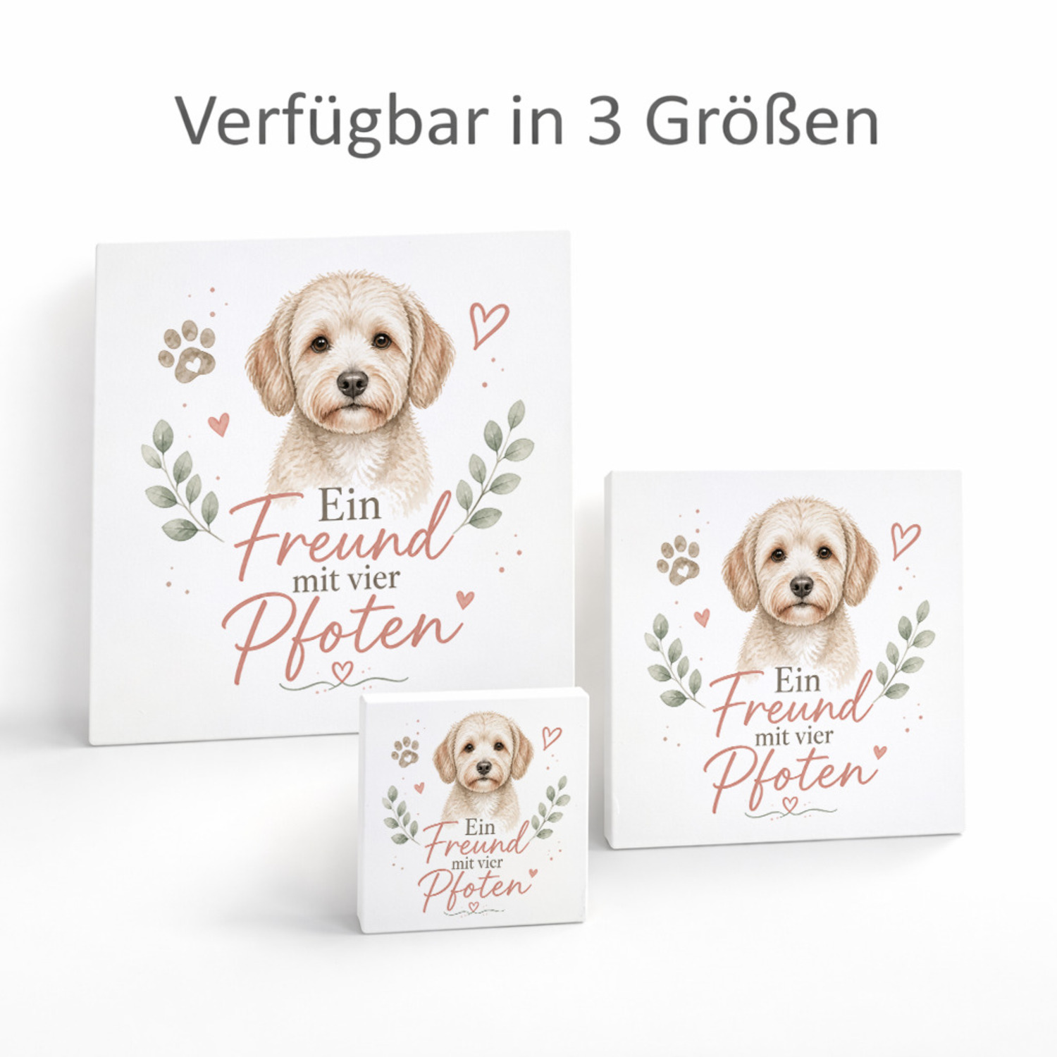 Holzbild in 20x20 cm Ein Freund mit vier Pfoten - Hundespruch – Ansicht 8