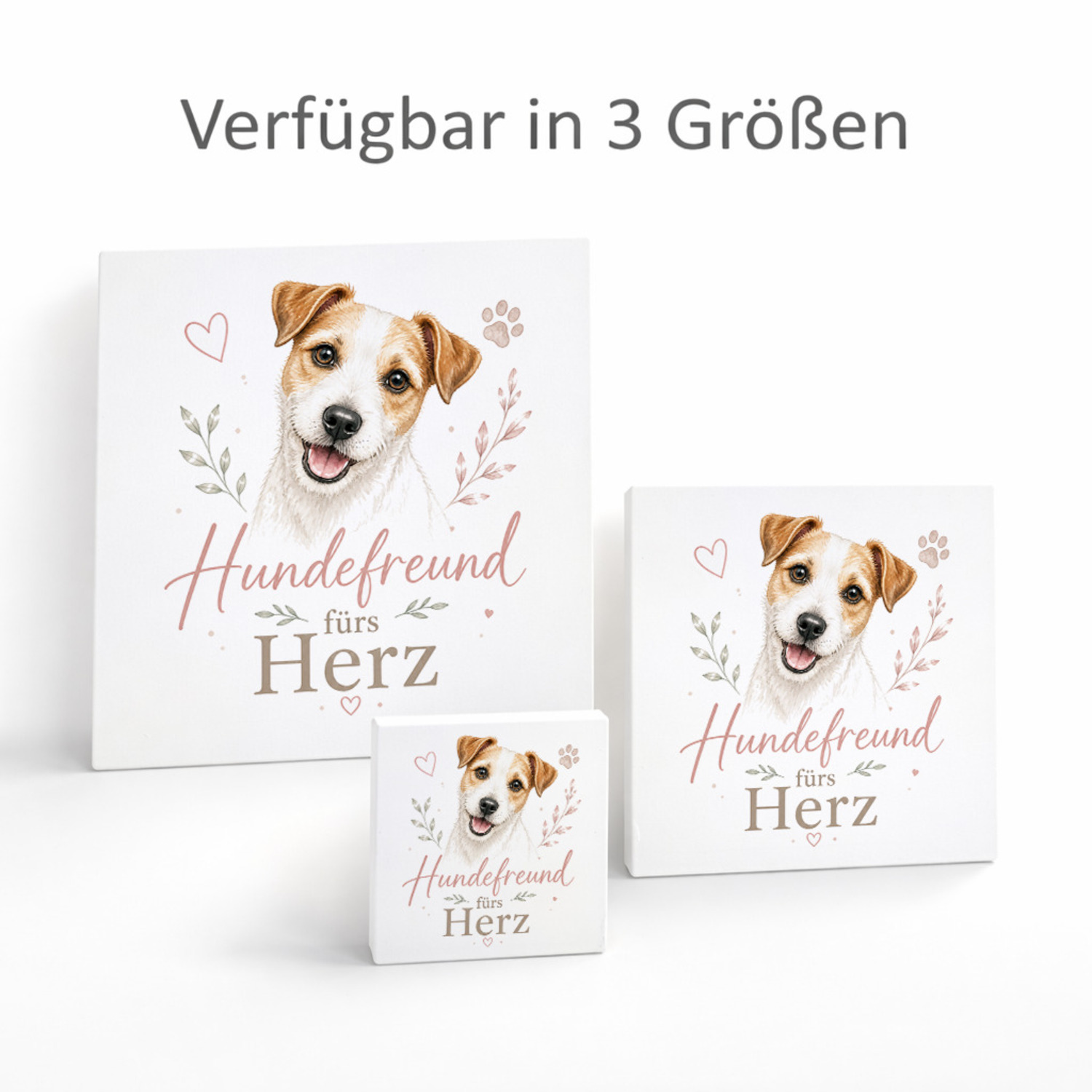 Holzbild in 20x20 cm Hundefreund fürs Herz - Hundespruch – Ansicht 8