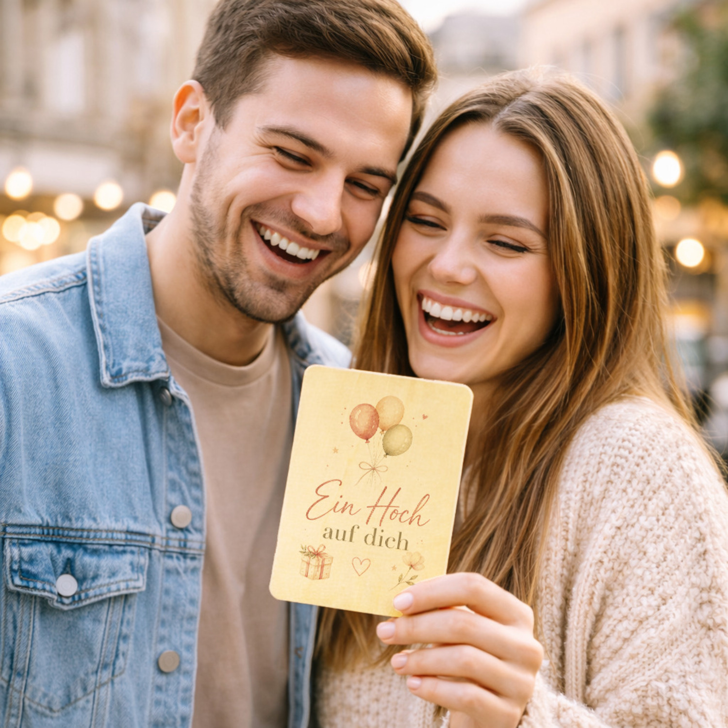 Postkarte Holz Ein Hoch auf dich - Holzpostkarte mit Herzmotiv – Ansicht 5
