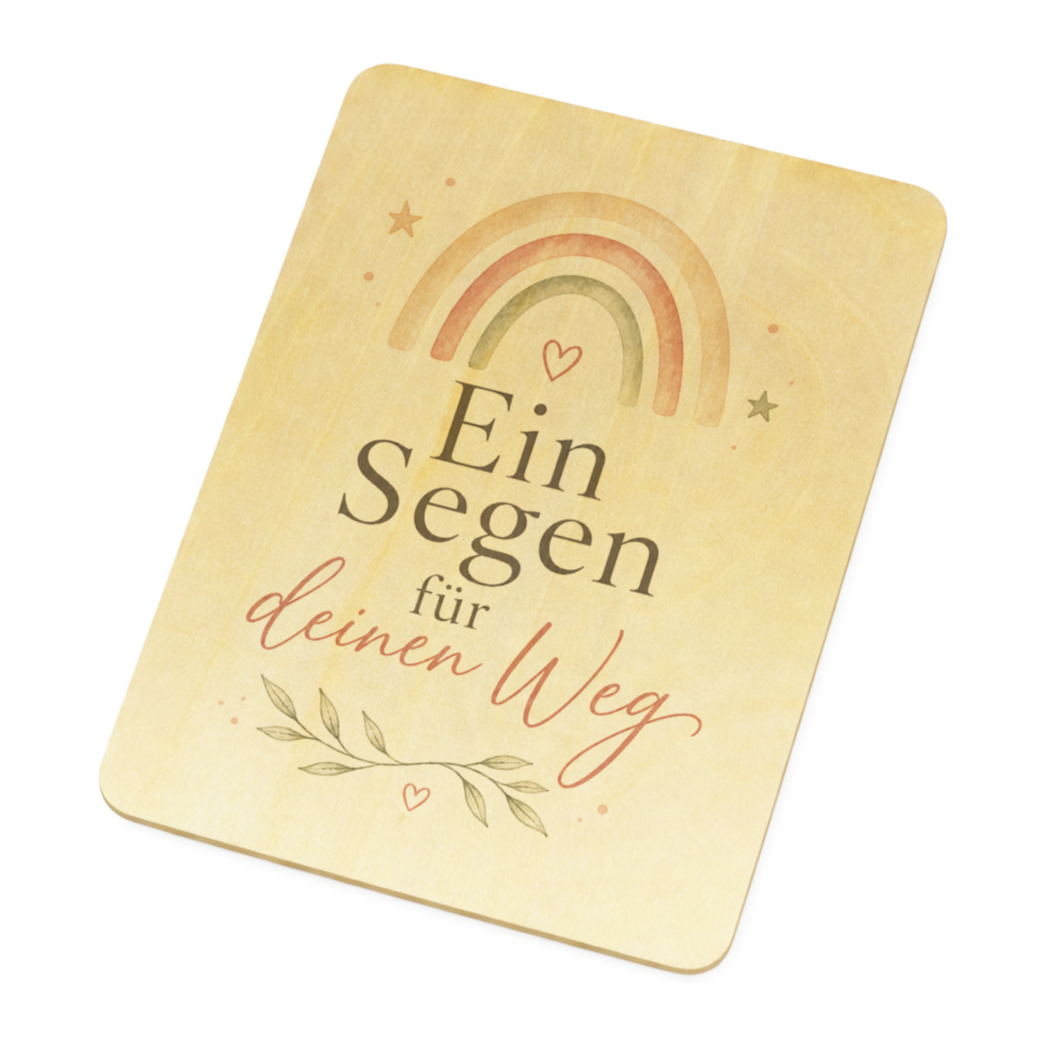 Postkarte Holz Ein Segen für deinen Weg - Regenbogen Grußkarte