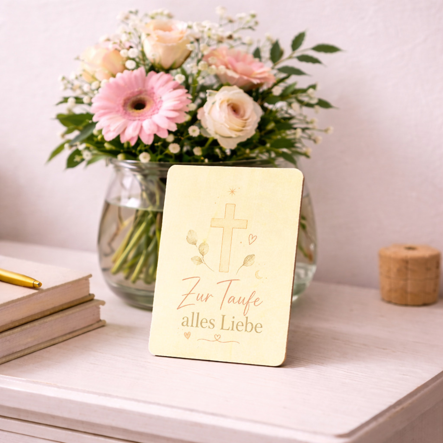 Postkarte Holz Zur Taufe alles Liebe - Kreuz Holzpostkarte – Ansicht 4