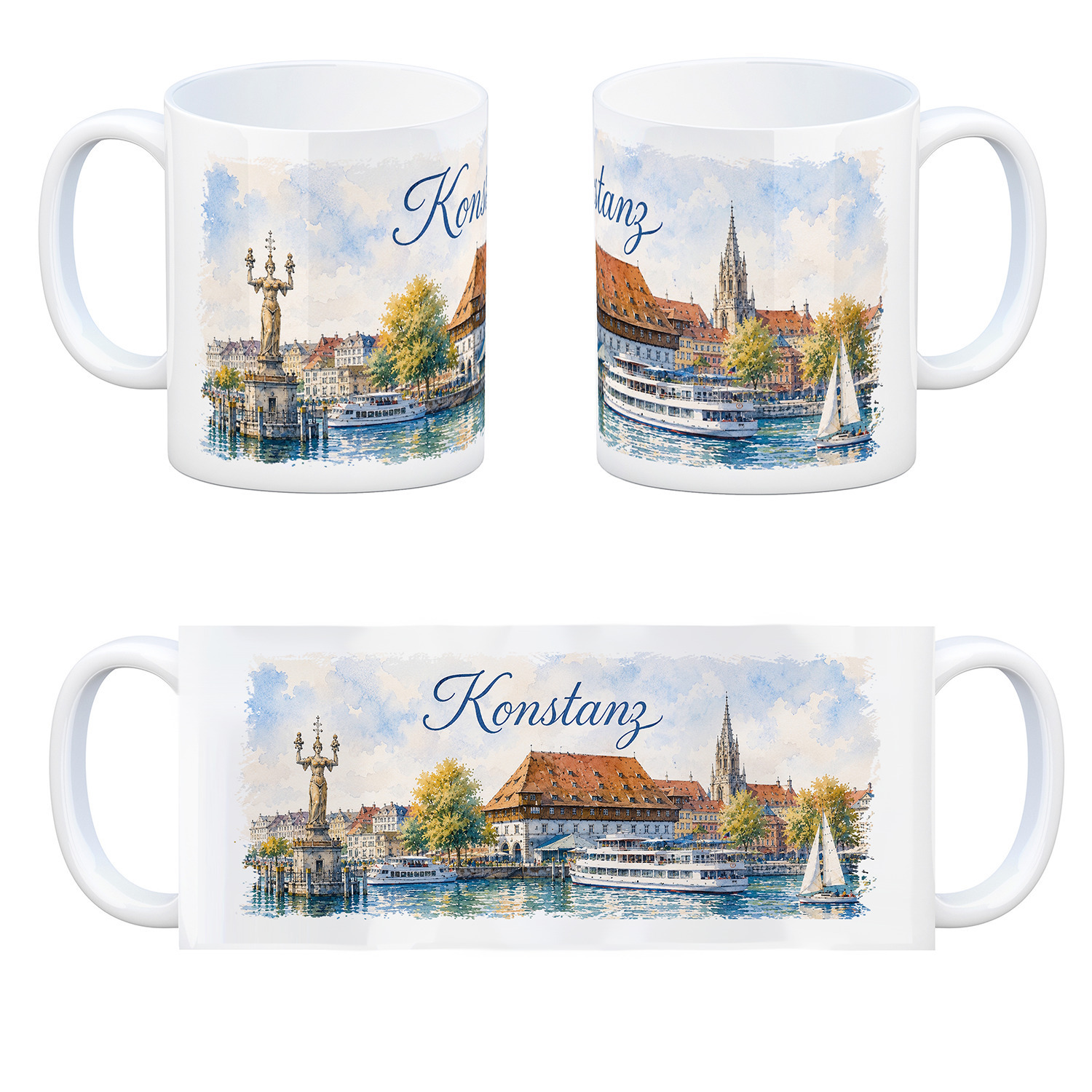 Konstanz Aquarell Kaffeebecher – Ansicht 4