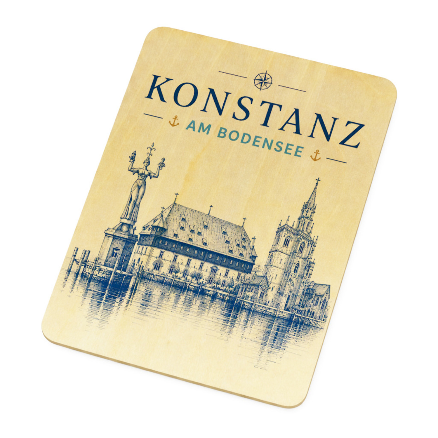 Konstanz am Bodensee Holzpostkarte