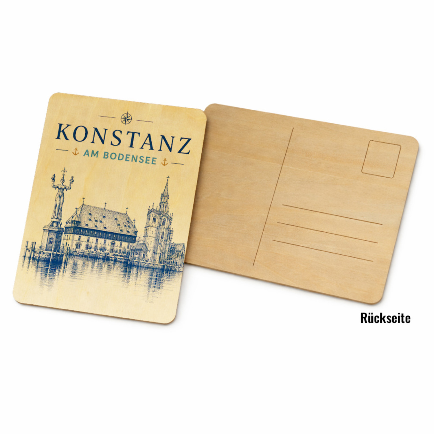Konstanz am Bodensee Holzpostkarte – Ansicht 2