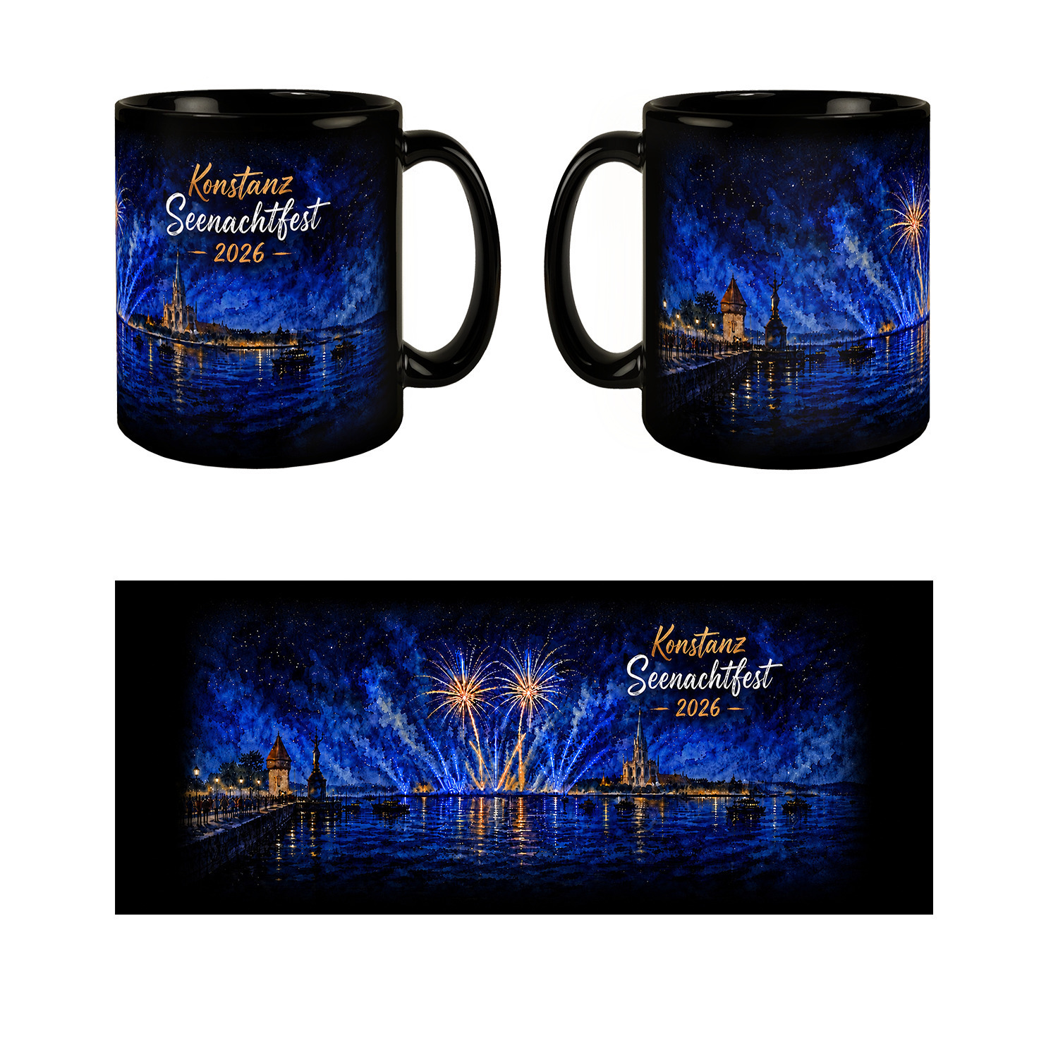 Seenachtfest 2026 Tasse schwarz – Ansicht 4