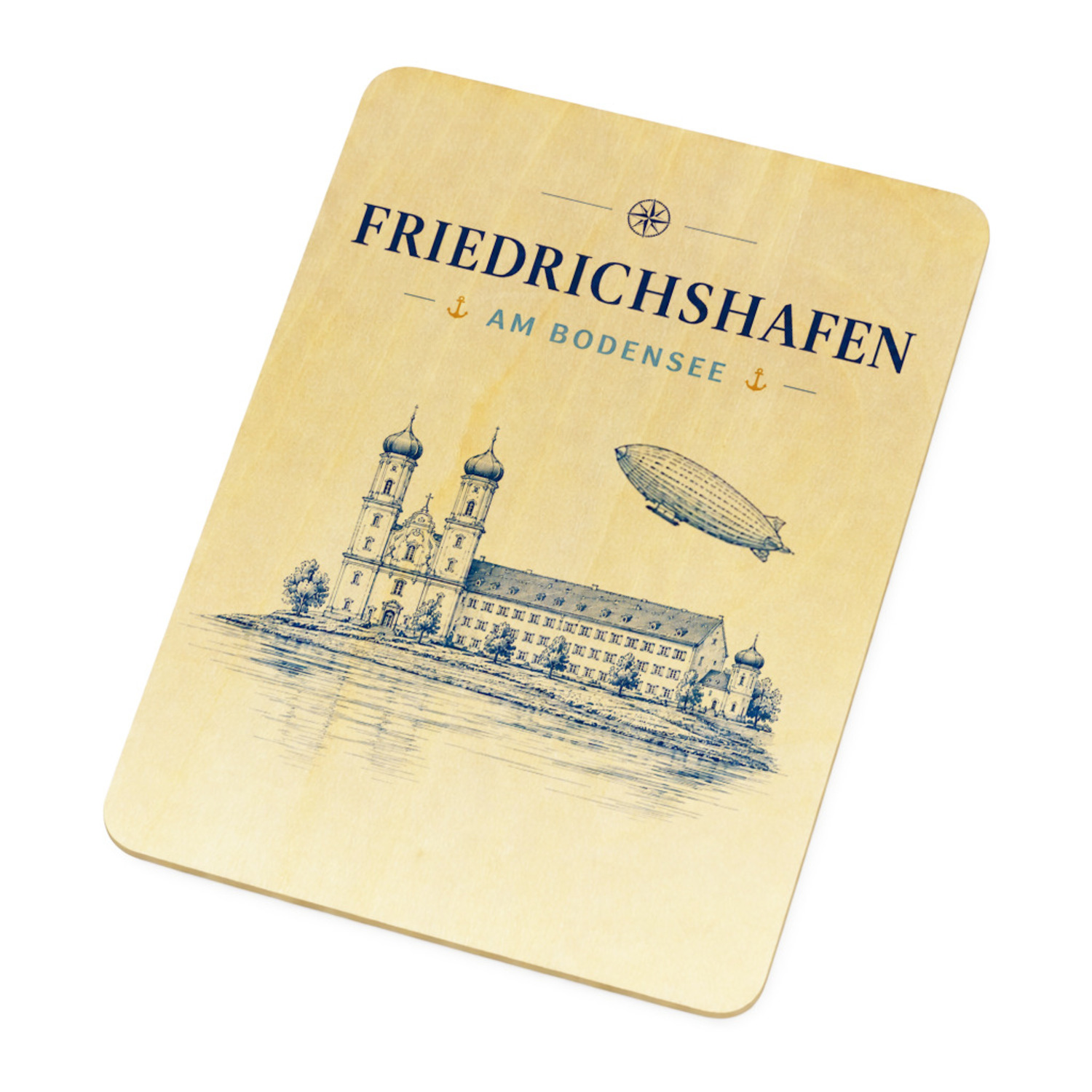 Friedrichshafen am Bodensee Holzpostkarte