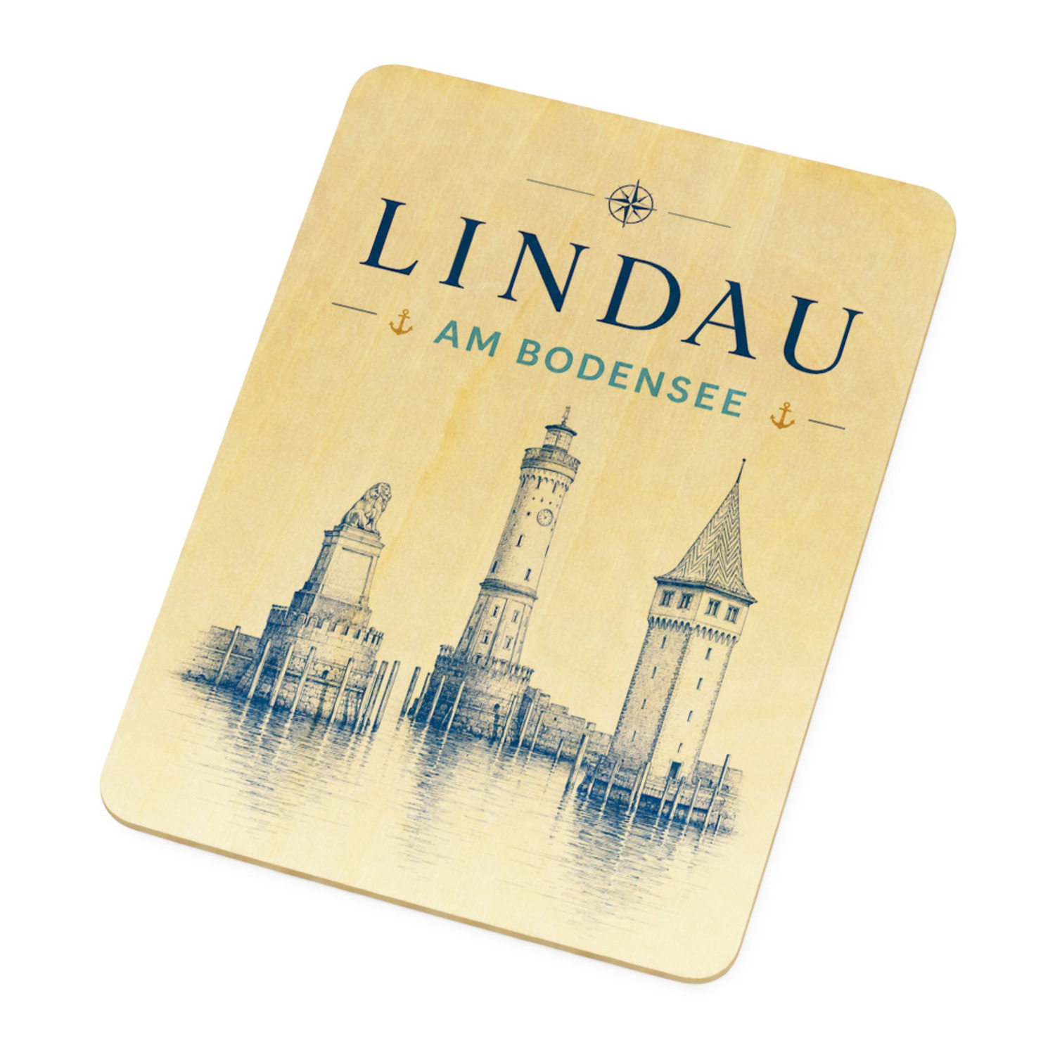 Lindau am Bodensee Holzpostkarte