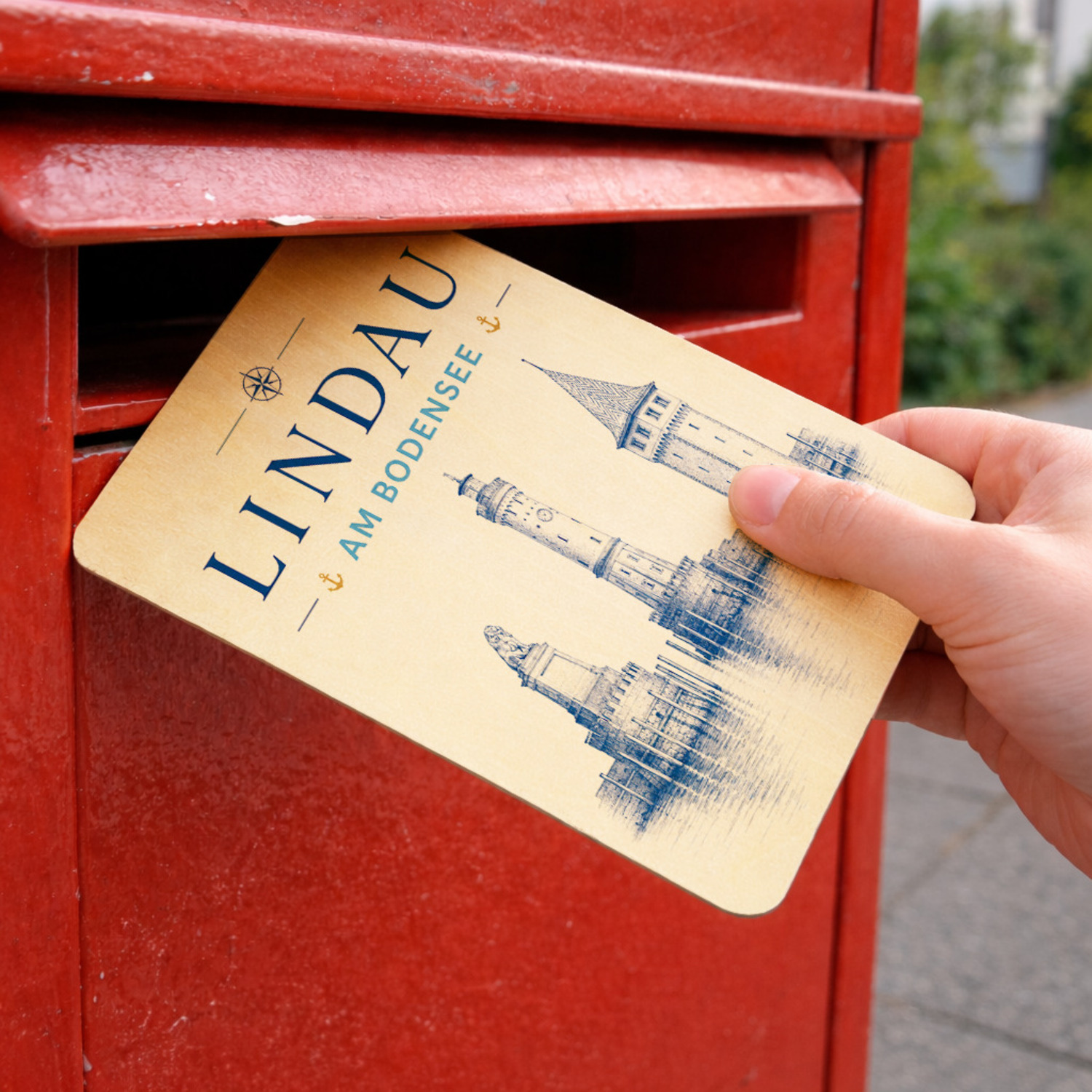 Lindau am Bodensee Holzpostkarte – Ansicht 3
