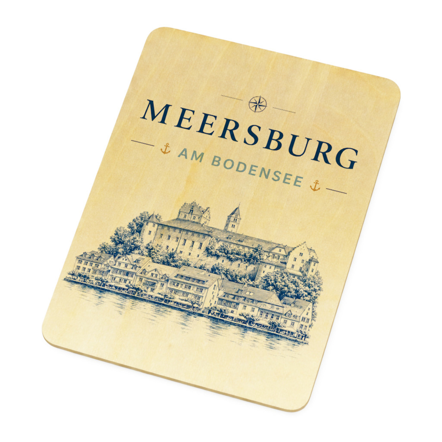 Meersburg am Bodensee Holzpostkarte