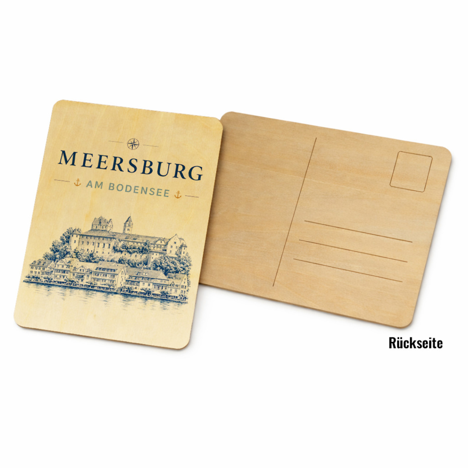 Meersburg am Bodensee Holzpostkarte – Ansicht 2