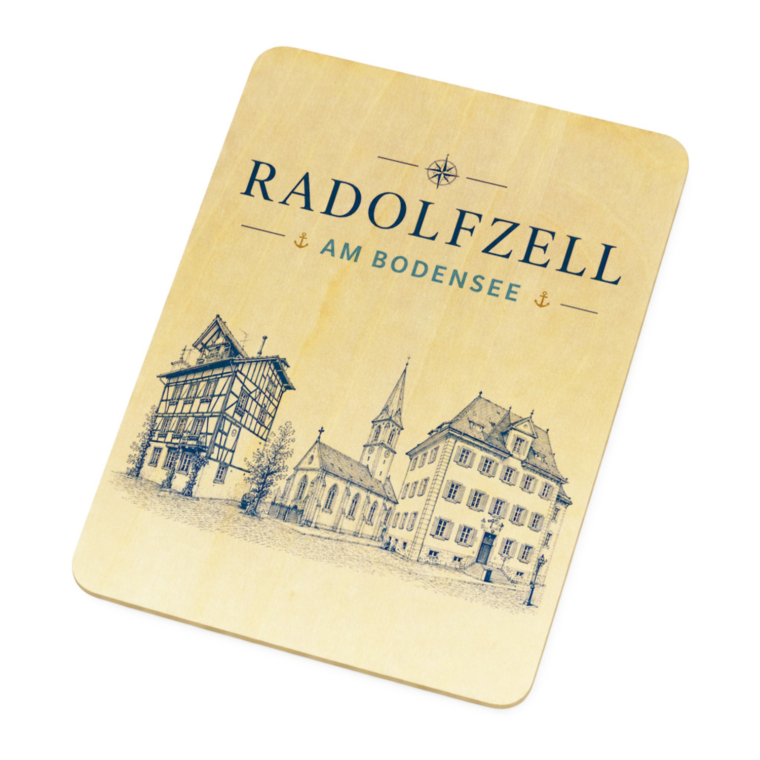 Radeolfzell am Bodensee Holzpostkarte