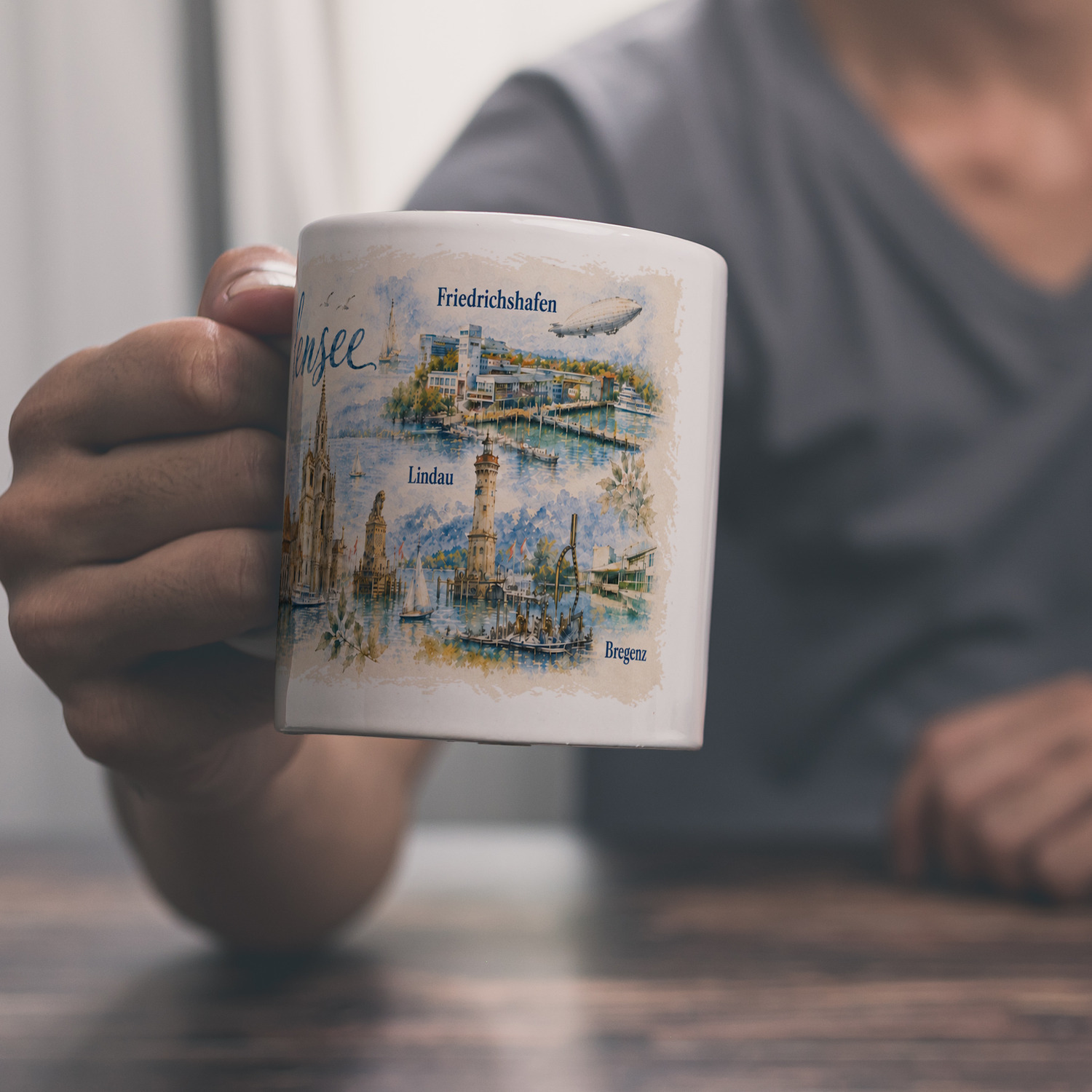 Bodensee Aquarell Kaffeebecher – Ansicht 2