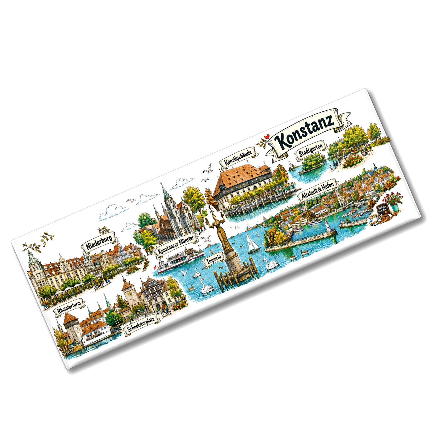 Konstanz Wimmelbild Souvenirmagnet