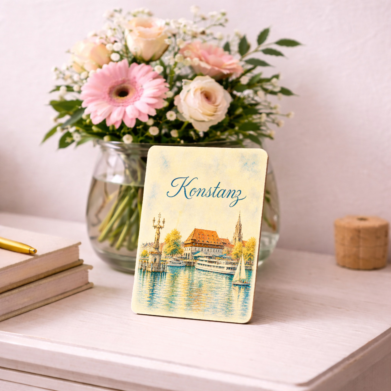Konstanz Aquarell Holzpostkarte – Ansicht 4