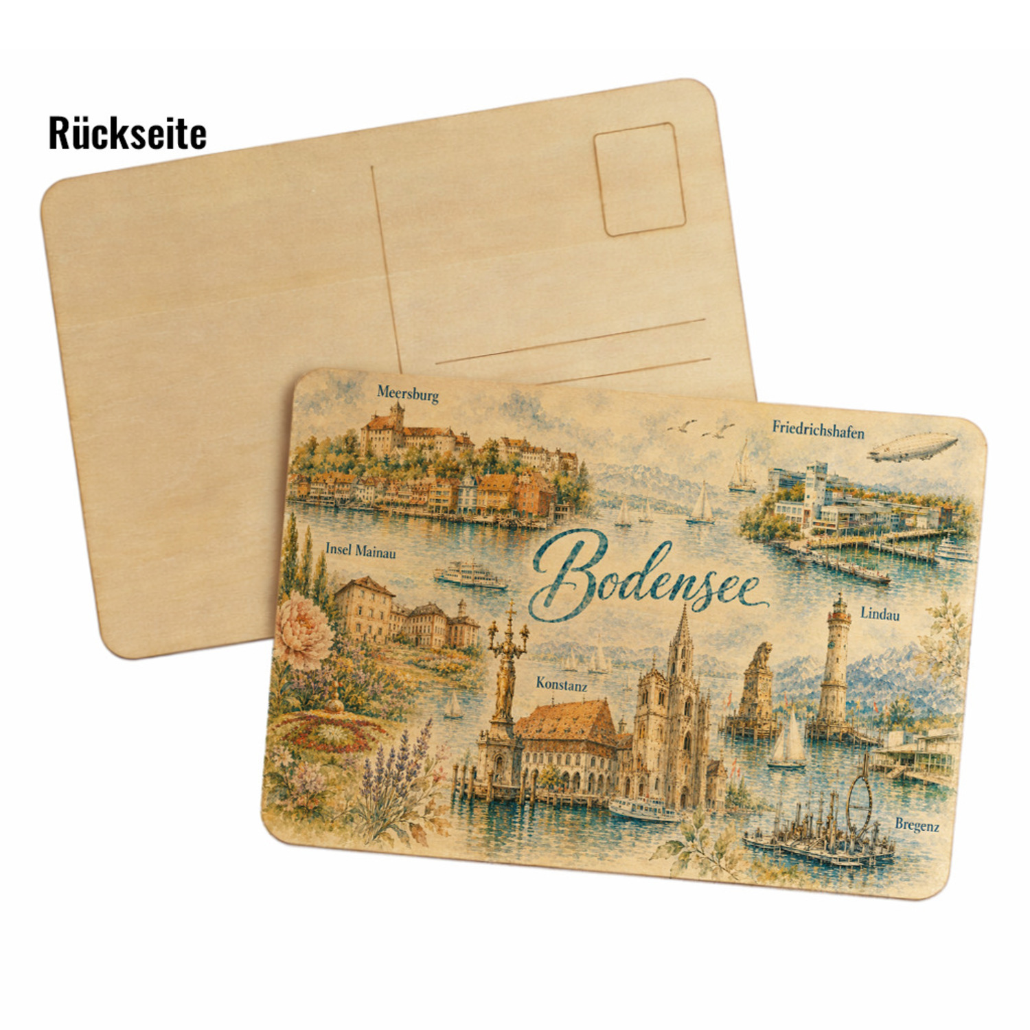 Bodensee Holzpostkarte – Ansicht 2