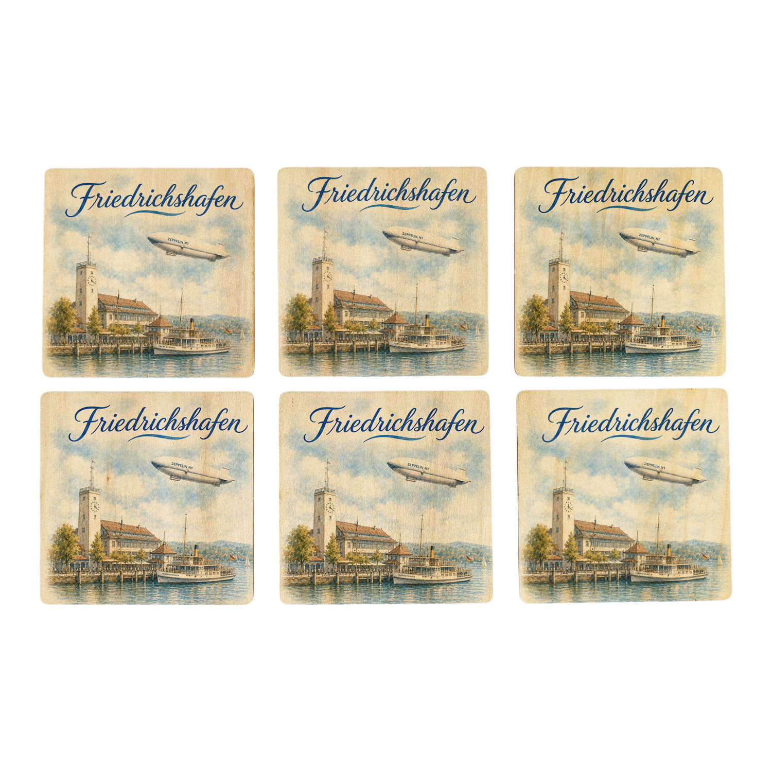 Fridrichshafen Untersetzer 6er Set