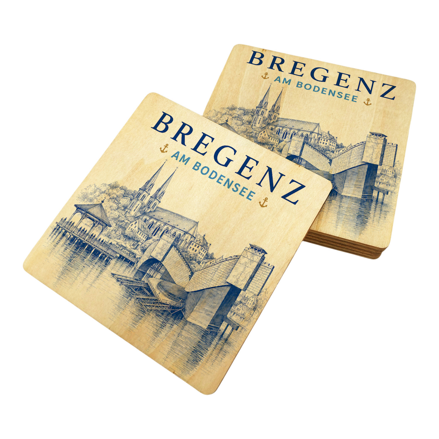 Bregenz am Bodensee Untersetzer 6er Set – Ansicht 2