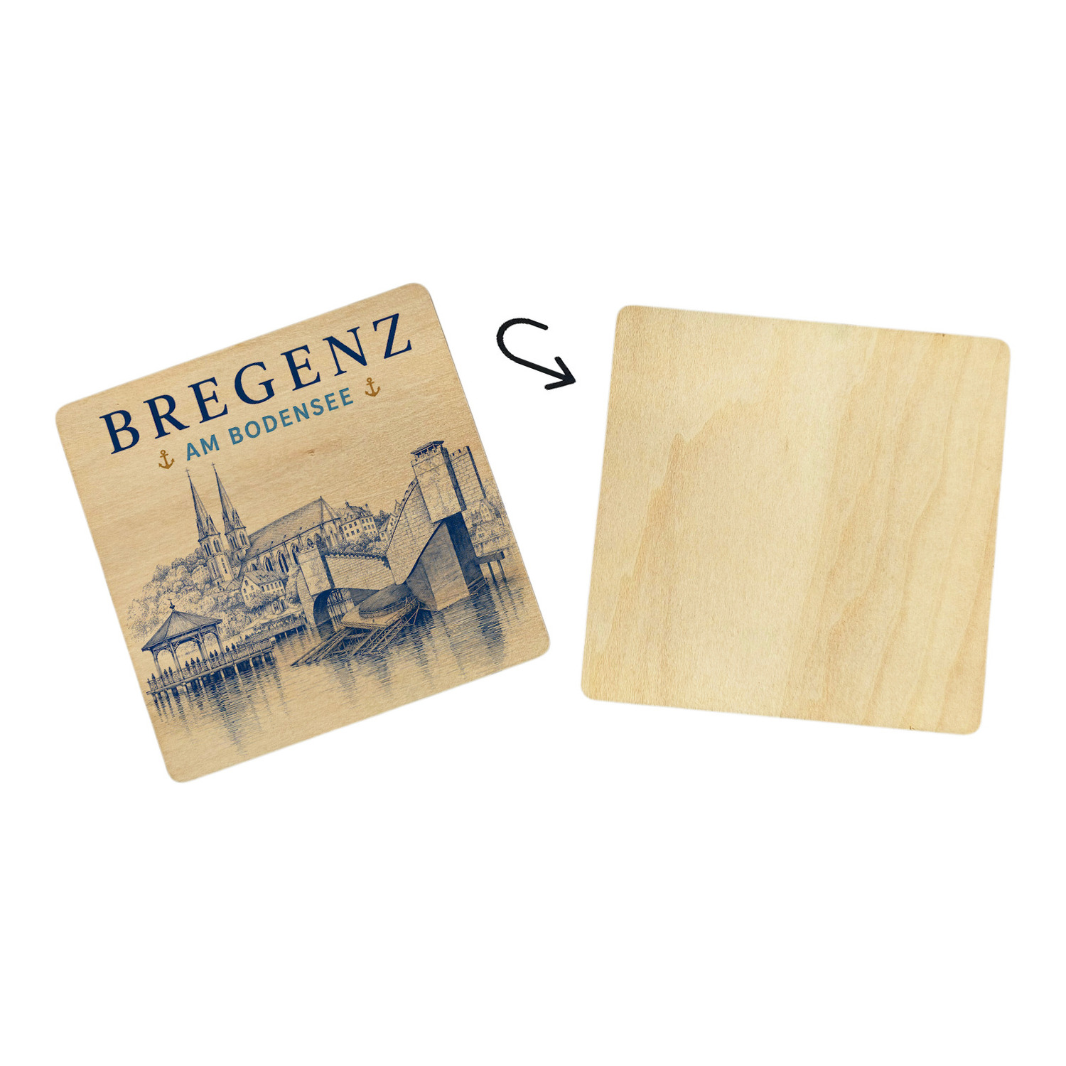 Bregenz am Bodensee Untersetzer 6er Set – Ansicht 3