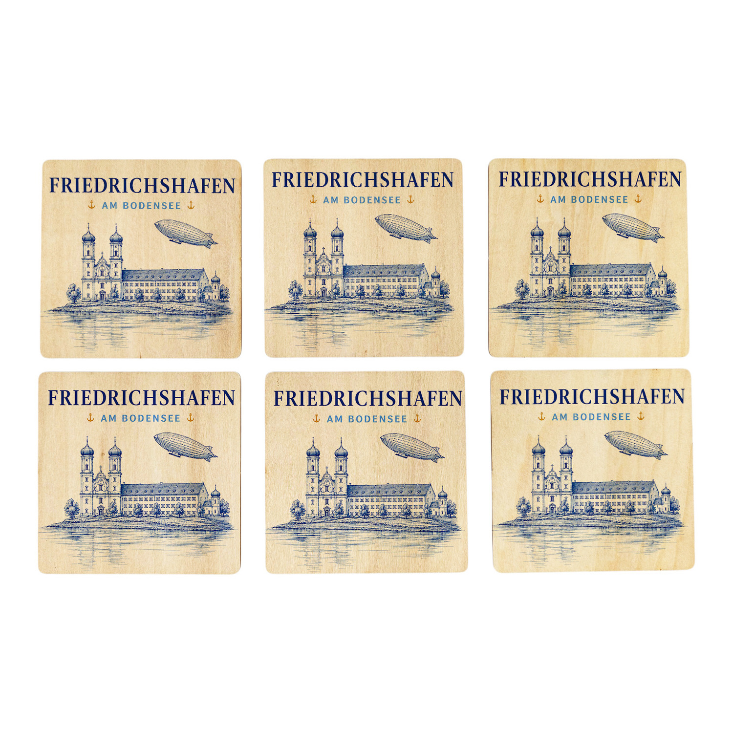 Friedrichshafen am Bodensee Untersetzer 6er Set