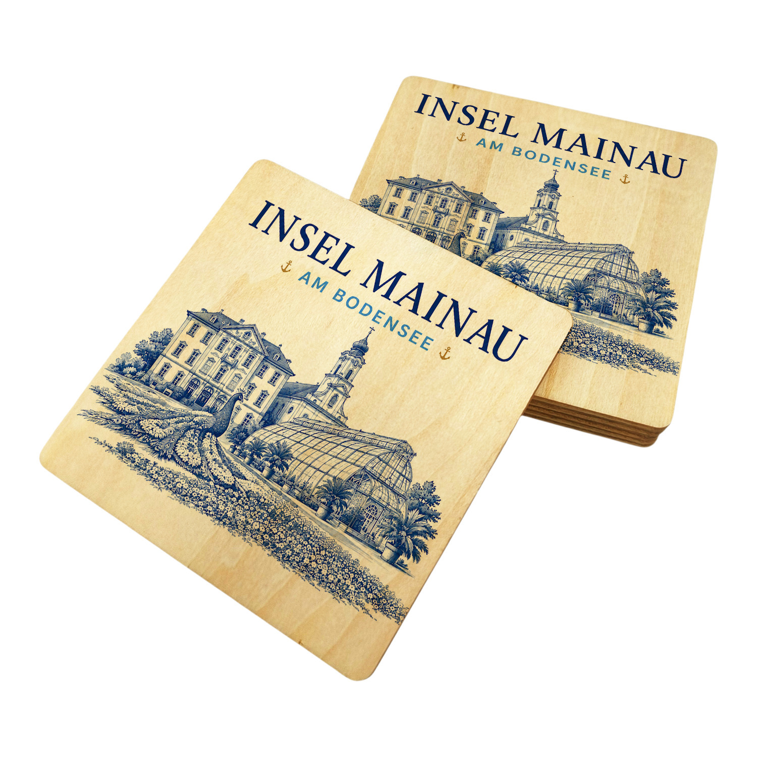 Insel Mainau am Bodensee Untersetzer 6er Set – Ansicht 2