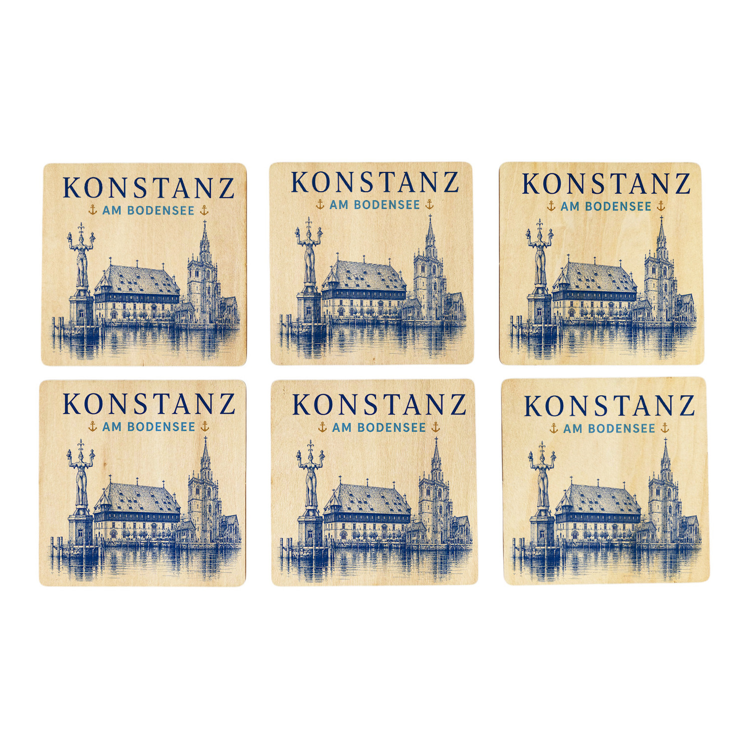 Konstanz am Bodensee Untersetzer 6er Set