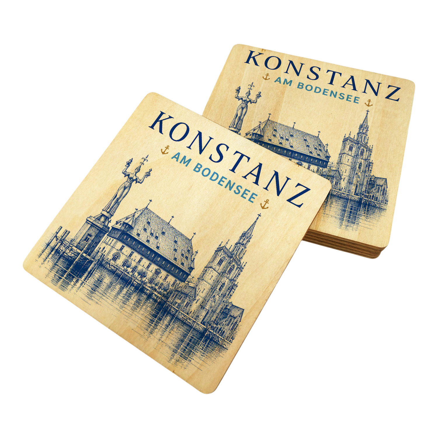 Konstanz am Bodensee Untersetzer 6er Set – Ansicht 2