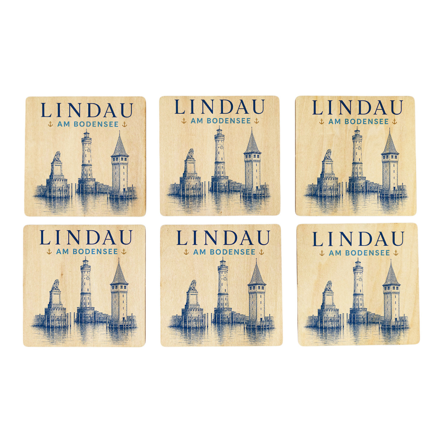 Lindau am Bodensee Untersetzer 6er Set