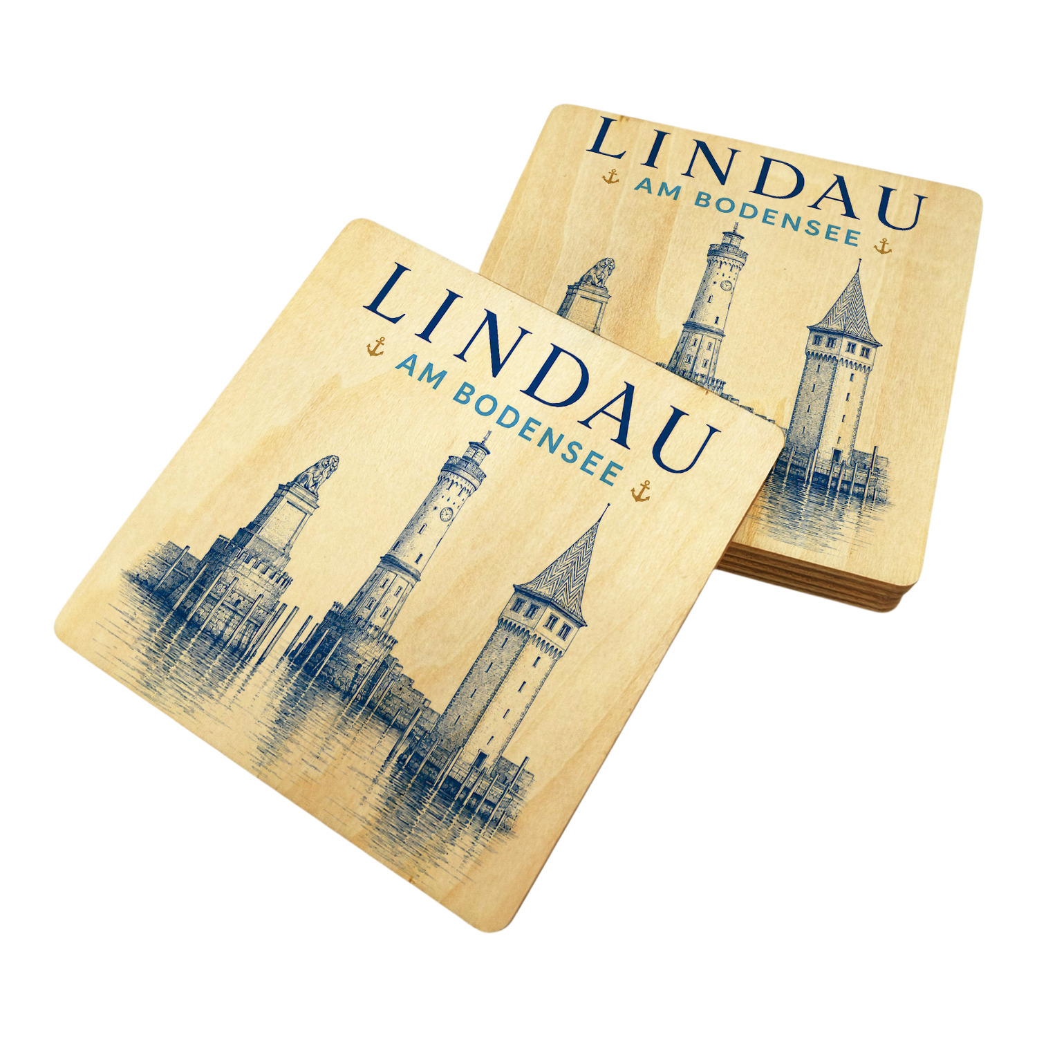 Lindau am Bodensee Untersetzer 6er Set – Ansicht 2
