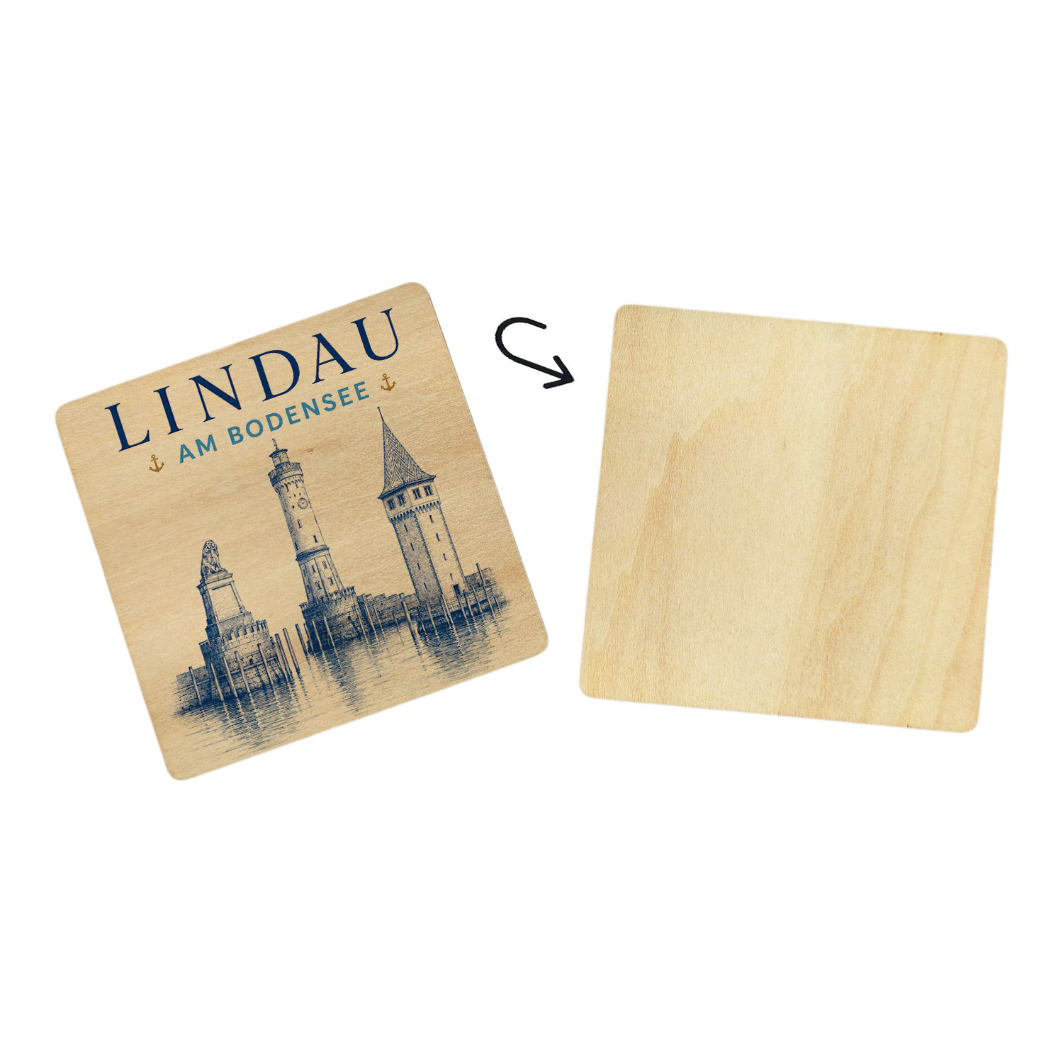 Lindau am Bodensee Untersetzer 6er Set – Ansicht 3