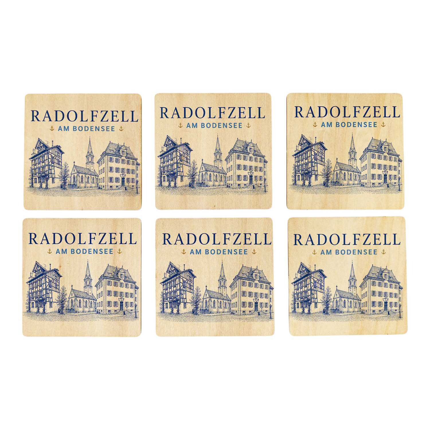 Radolfzell am Bodensee Untersetzer 6er Set