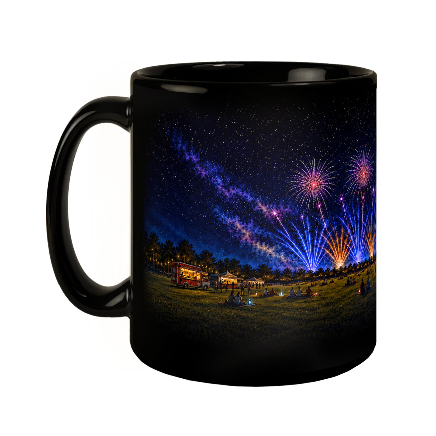 Flammende Sterne 2026 Tasse schwarz – Ansicht 2