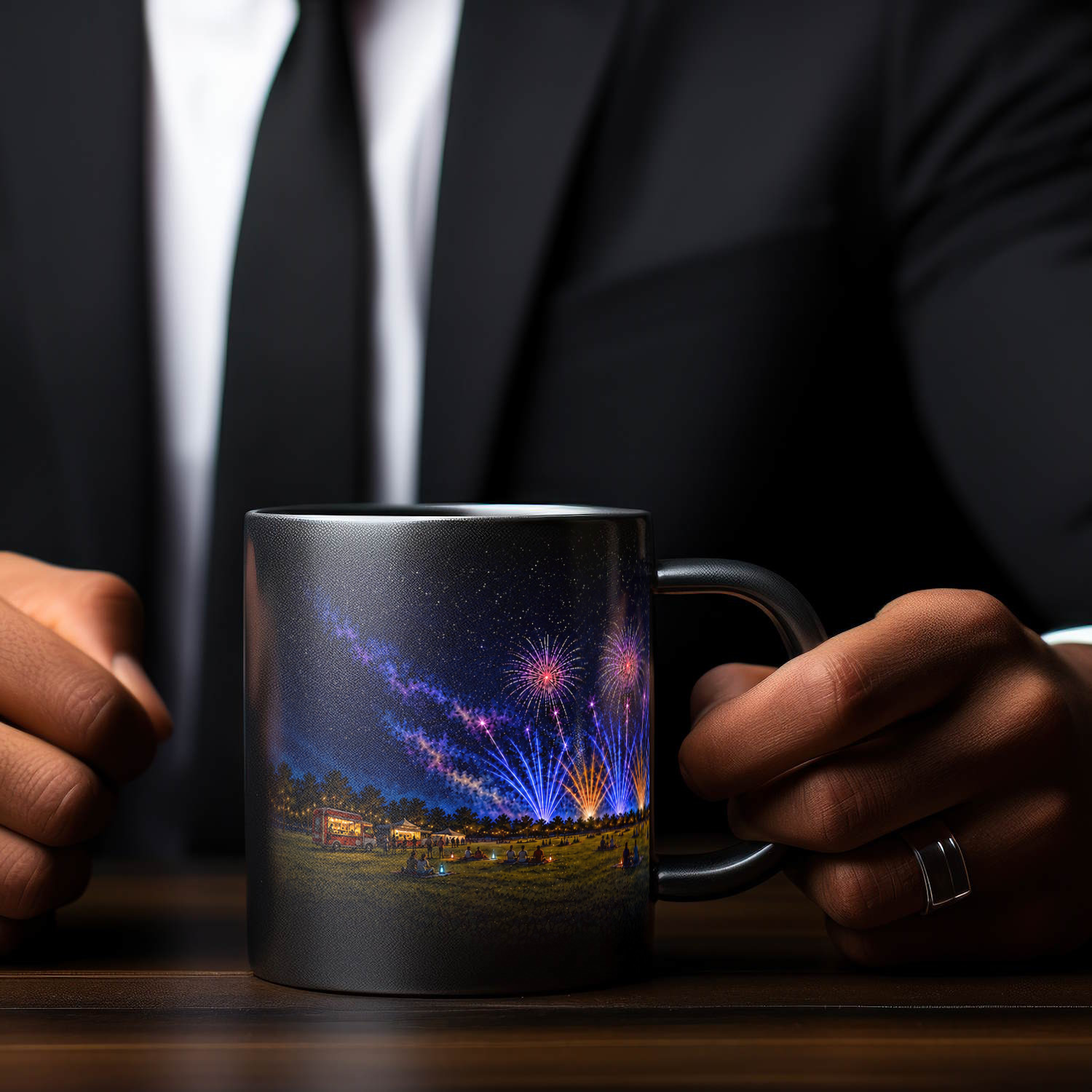Flammende Sterne 2026 Tasse schwarz – Ansicht 5