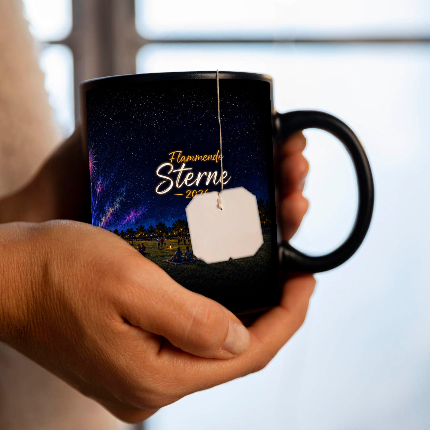 Flammende Sterne 2026 Tasse schwarz – Ansicht 7