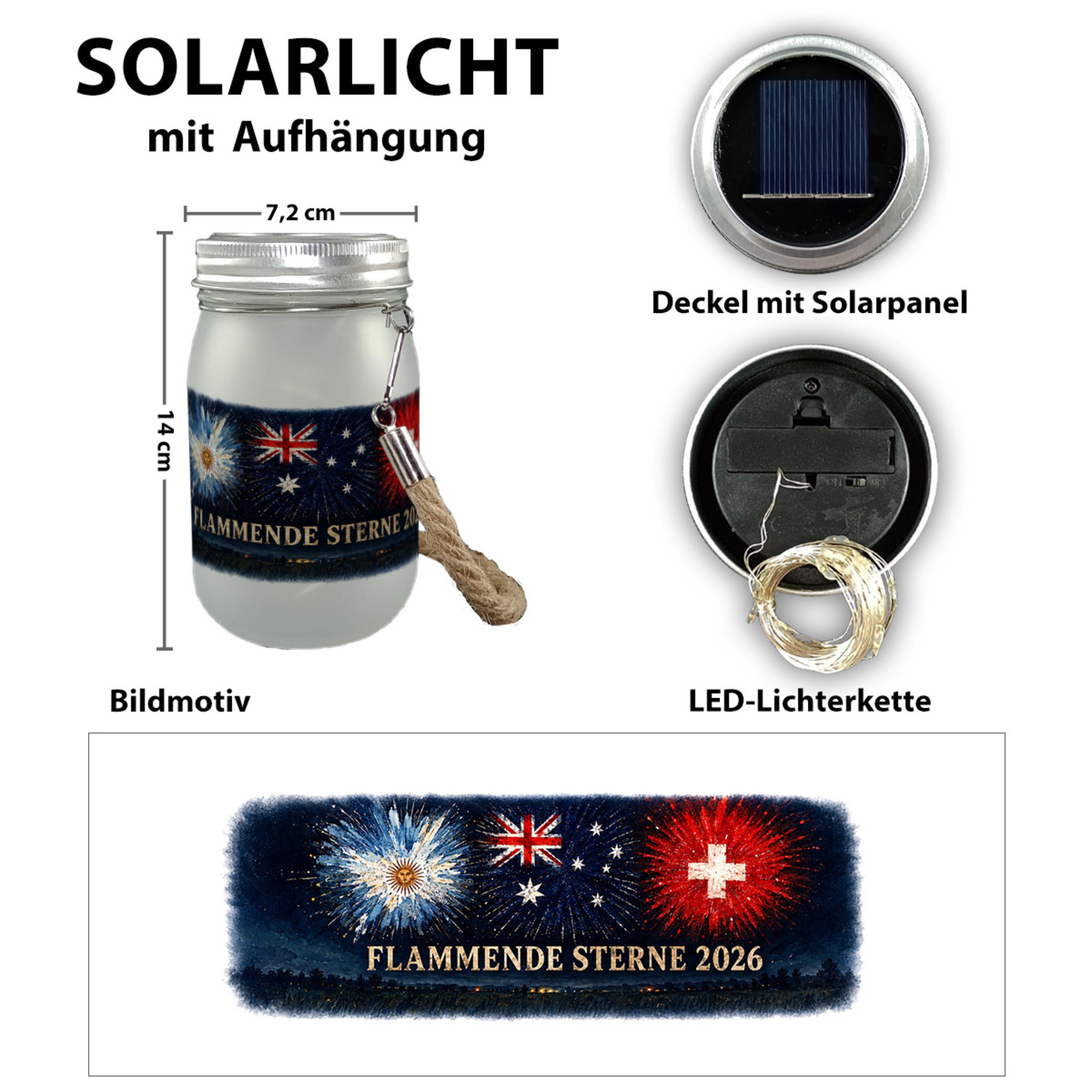 Länder Flammende Sterne 2026 Solarlicht – Ansicht 2