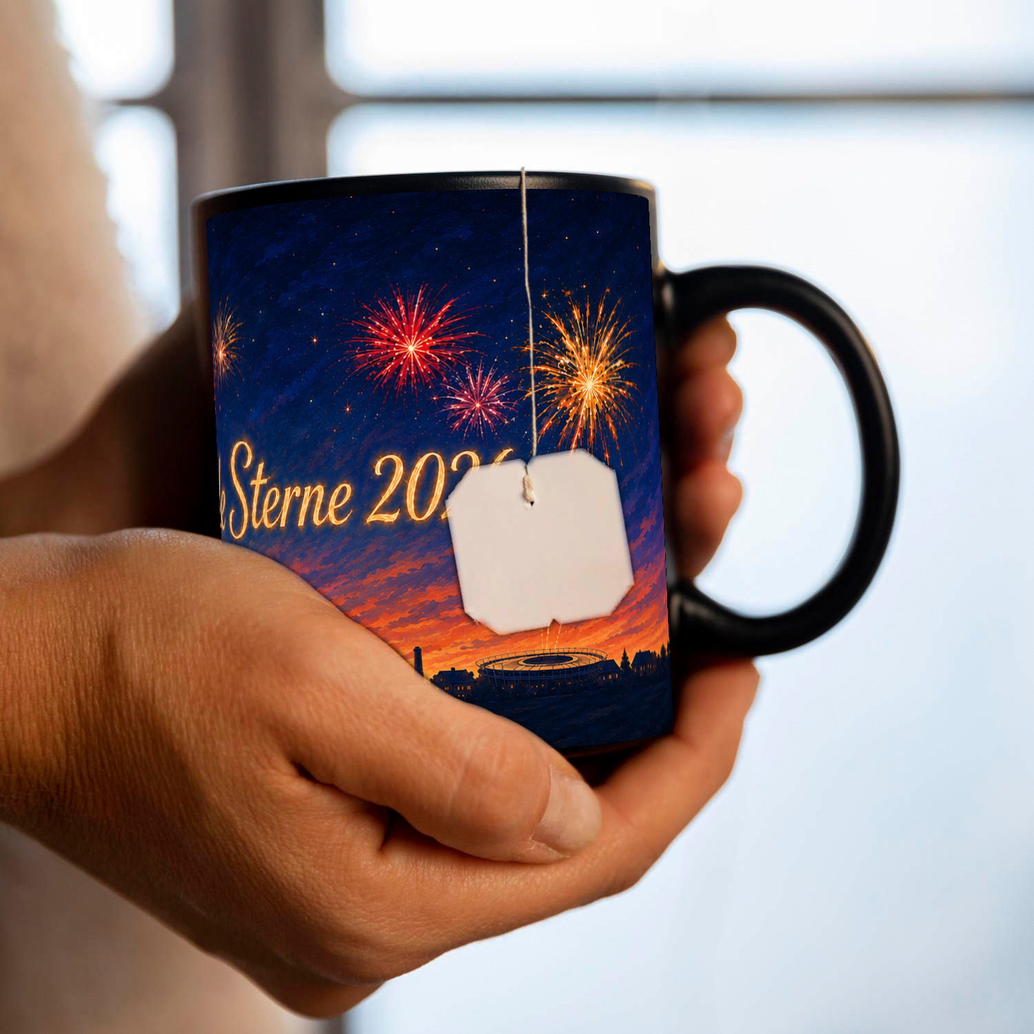 Skyline Flammende Sterne Tasse schwarz – Ansicht 7