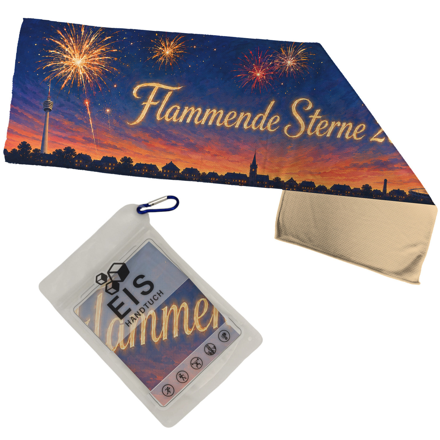 Skyline Flammende Sterne Eishandtuch