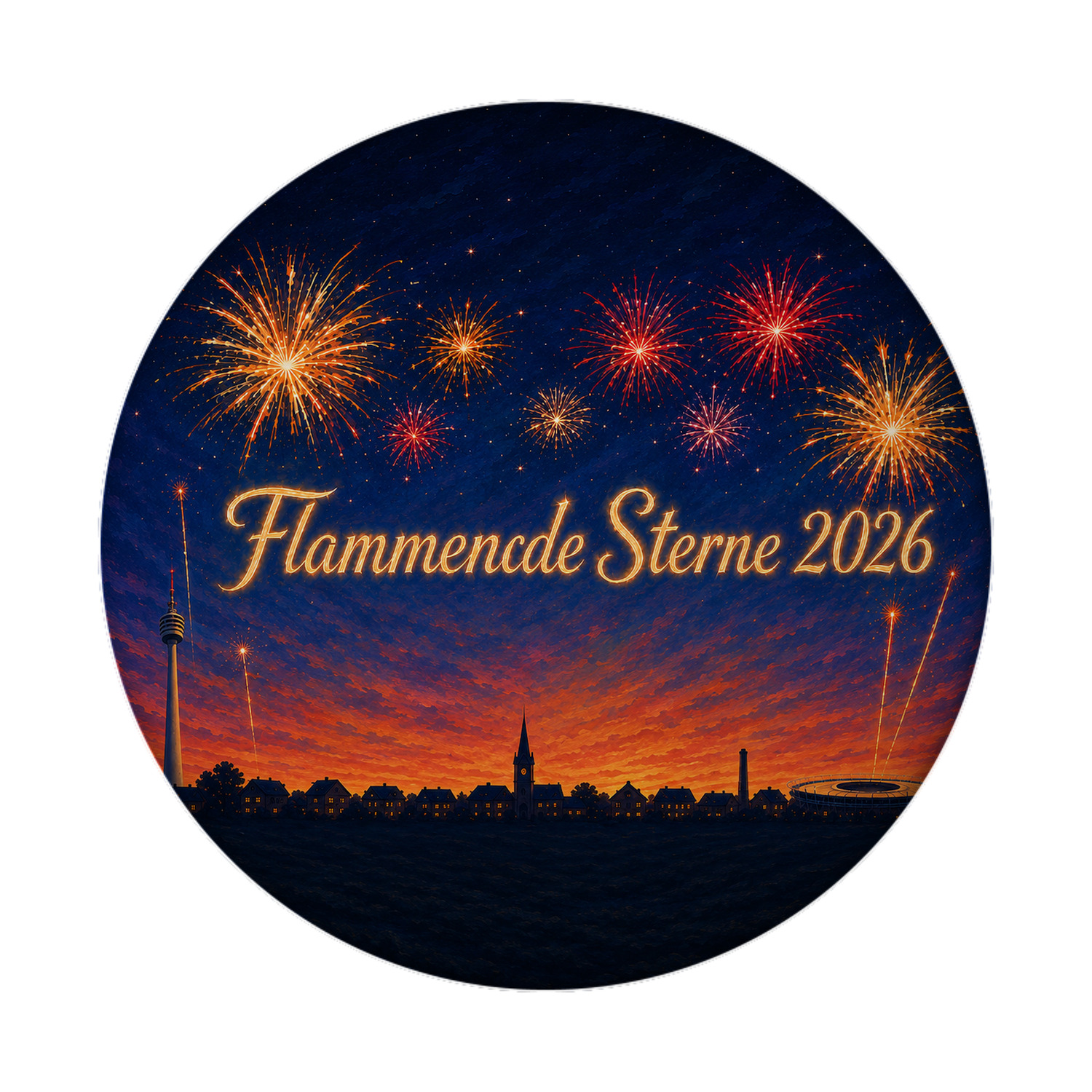 Skyline Flammende Sterne Souvenir Magnet