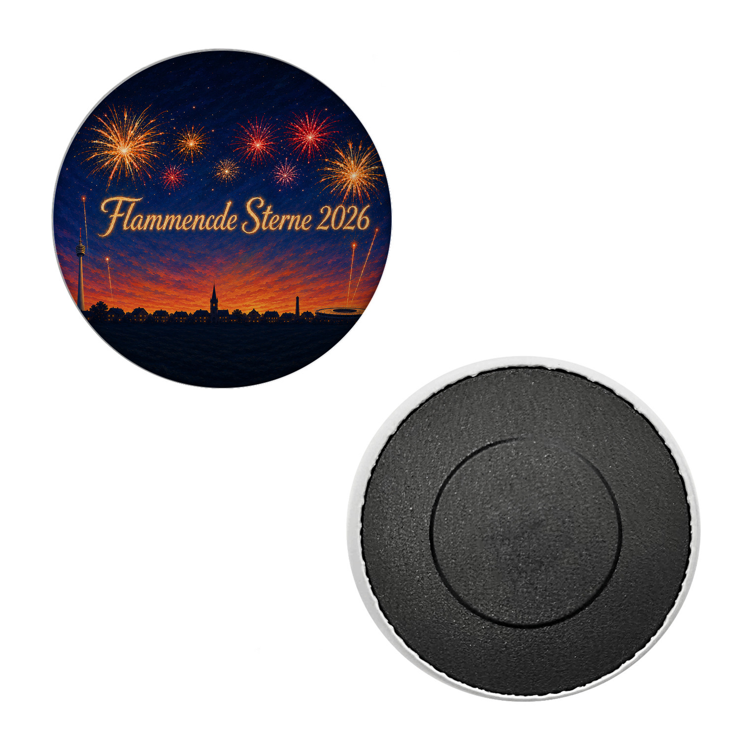 Skyline Flammende Sterne Souvenir Magnet – Ansicht 2