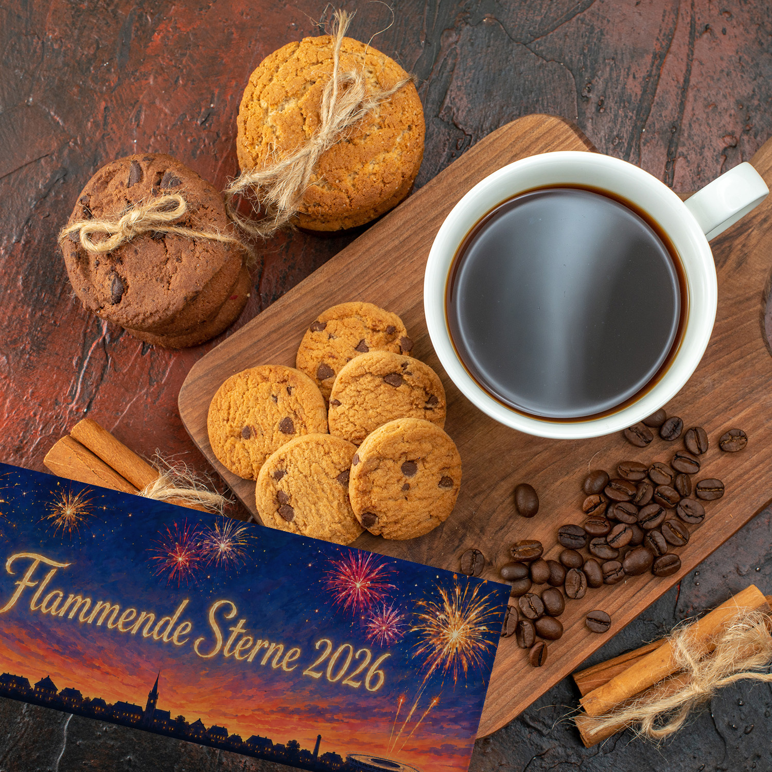 Skyline Flammende Sterne Souvenir Magnet lang – Ansicht 4