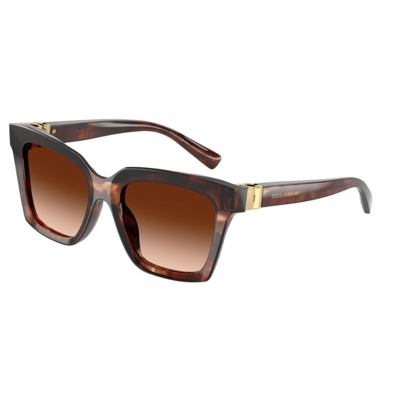 Dolce & Gabbana DG4498 montura Havana rojo oscuro con lentes marrones degradadas