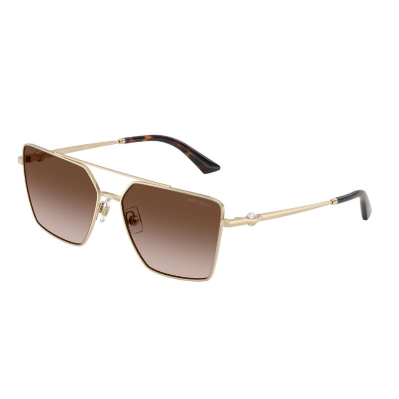 Jimmy Choo JC4016HB montura dorado pálido y lentes marrones degradadas