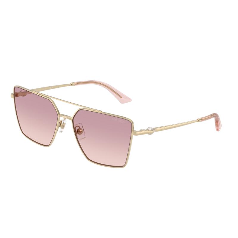 Jimmy Choo JC4016HB montura dorado pálido lentes marrones con degradado morado oscuro