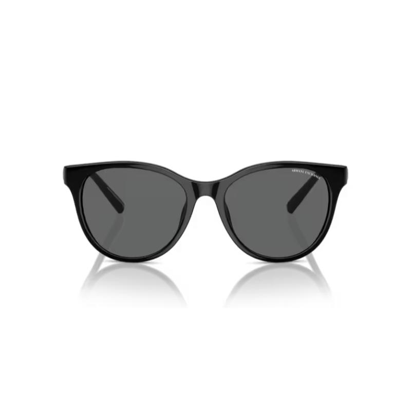 Armani Exchange Montura negra brillante con lentes gris oscuro