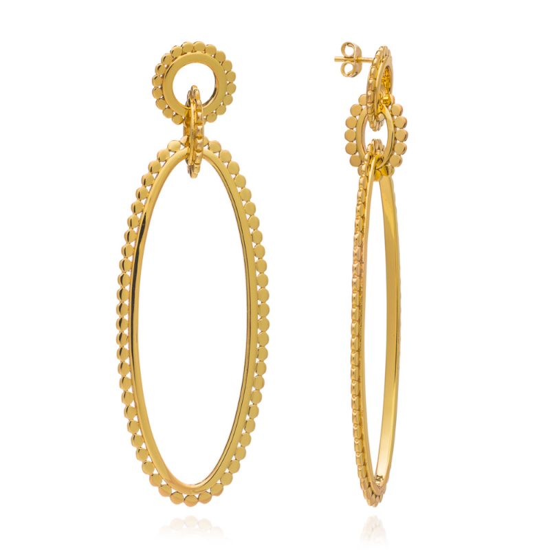 Azuni Pendientes de aro múltiples de oro llamativo