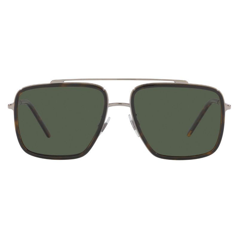 Dolce & Gabbana DG2220 Gafas cuadradas de bronce/habana para hombre con lente verde polar