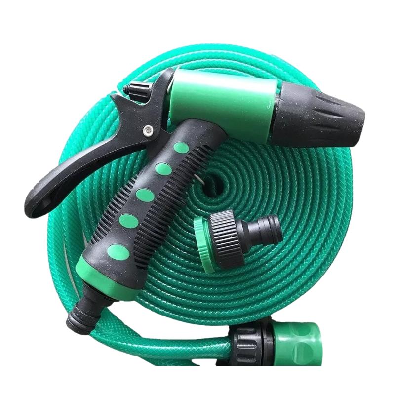 Manguera Flexible 1/2 Pulgada Rollo 15 MTS Pistola Acoples Verde